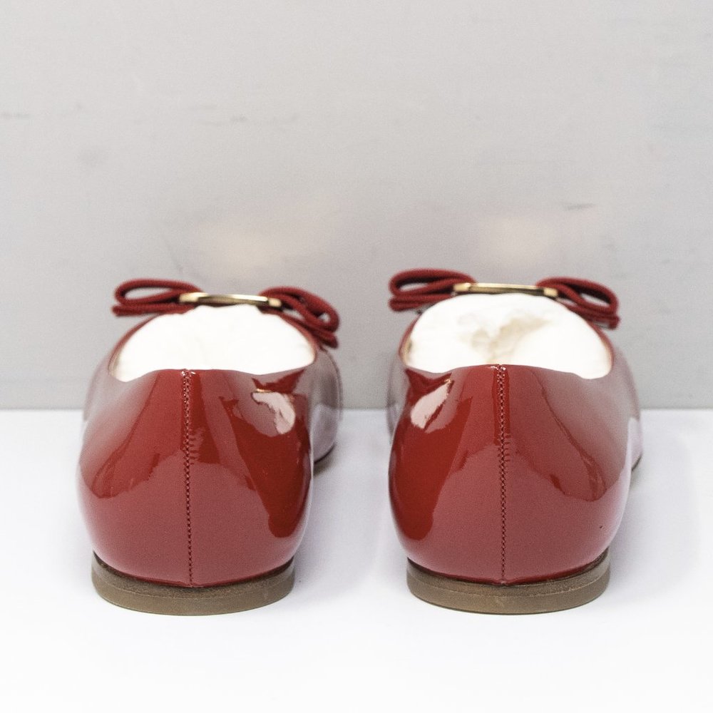 Salvatore Ferragamo Varina Red Patent Flats Size 5.5 B - Picture 6 of 7